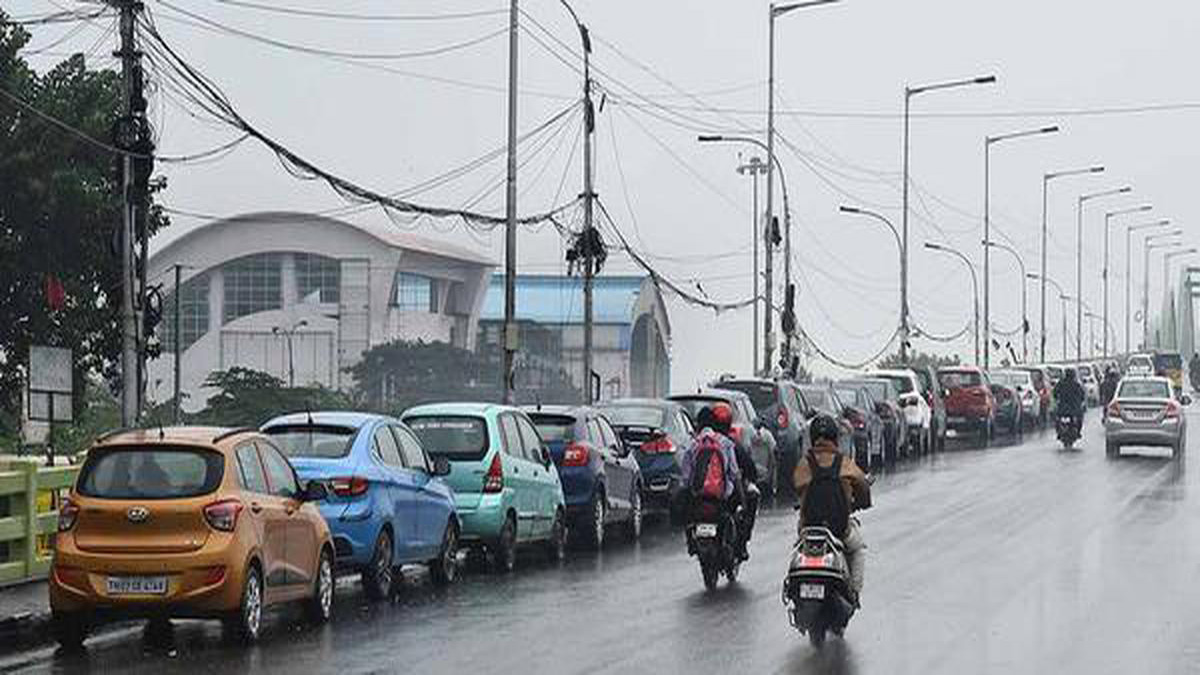 People parked their cars on the Chennai flyover