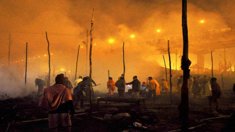 Cylinder explosion causes massive fire at Maha Kumbh Mela in Prayagraj